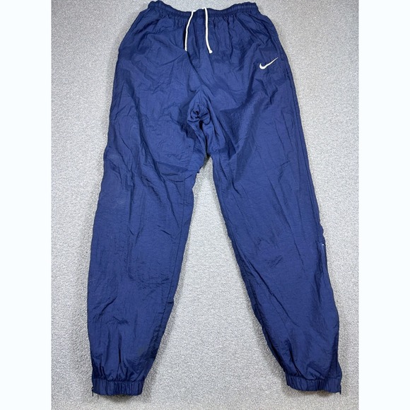 Nike Other - Vintage Nike Track Pants Men's Large Blue Nylon Swoosh Ankle Zip 90s Y2K
